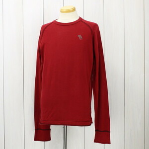  Abercrombie & Fitch long sleeve T shirt with logo embroidery dark red men's L