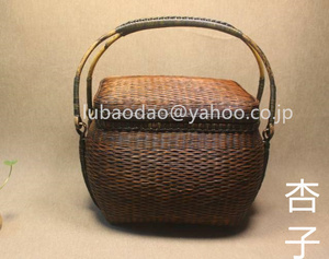 竹編みバッグ 茶道具収納 収納ケース古風 自然竹の編み上げ 竹編細工籠 職人手作り