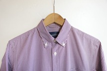 MIHARA YASUHIRO ミハラヤスヒロ BD CHECK SHIRT 長袖 ボタンダウン ギンガム チェック シャツ 紫白 サイズ44 831L_画像2