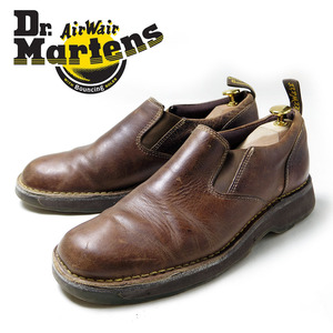 UK9　28cm相当　Dr.Martens　ドクターマーチン　サイドゴア　レザーシューズ　革靴　マーチン　ブラウン　ブーツ　スリッポン/U3758