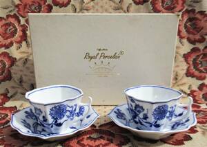 ビンテージ・未使用　Royal Porcelain/ロイヤルポーセン　カップ＆ソーサー　2組/ペア　共箱・売切