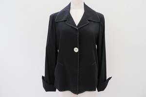 #snc maru gonMARGON jacket 42 black stitch flax Italy made lady's [616833]