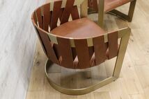 GMEK512○Baker / ベーカー IDC大塚家具 Kara Mann Barrel Chair 3d model 最高級 アームチェア ラウンジチェア 2脚セット 本革 展示品_画像4