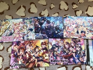 Aクリアファイル　　バンドリ! ファミマ特典　全5枚セット　 Poppin'Party Roselia Afterglow Pastel＊Palettes ハローハッピーワールド