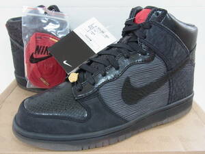 国内新品 2011 MIGHTY CROWN 20周年 NIKE DUNK HI PREMIUM QS BLACK 20TH ナイキ ダンク ブラック マイティークラウン 26cm US8 503766-001