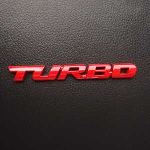 【送料無料、即決価格】金属製立体成型 エンブレム TURBO レッドスモールサイズ