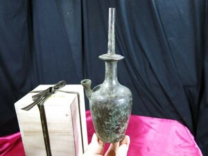 古銅浄瓶　唐時代　高麗時代　遺跡発掘品　緑青　中国　朝鮮　韓国　古銅 金工　寺院