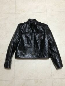  unused Single Rider's black ko pattern cow leather leather jacket black 