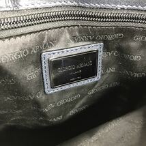 【ジョルジオアルマーニ】本物 GIORGIO ARMANI ショルダーバッグ ネイビー色系 斜め掛け 本革 レザー メンズ レディース イタリア製_画像10