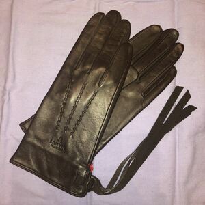 { new goods }LANVIN COLLECTION Lanvin collection, stylish leather gloves, dense brown 