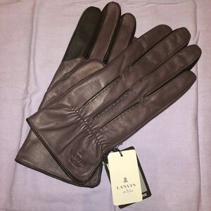 { new goods }LANVIN en Bleu Lanvin on blue, stylish leather gloves, purple 