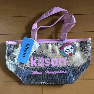 未使用！タグ付き【kitson】キットソンスパンコールミニトートバッグ　シルバー/ピンク