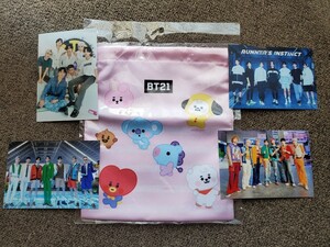 値下げ！BTS　BT21 ポーチ　巾着　小物入れ　おまけ　生写真　4枚つき