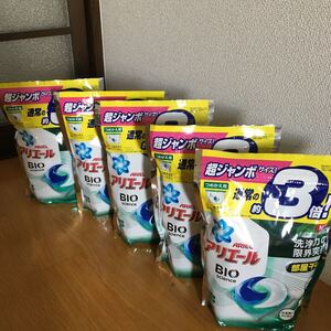 アリエール バイオサイエンス リビングドライジェルボール3D 詰め替え 超ジャンボ 1個 (46粒入) ×5