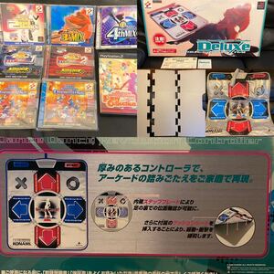 送料込!動作確認済 DDR 専用 コントローラー Deluxe PS ソフト6種7本 PS2 ソフト1本 ダンスダンスレボリューション デラックス コナミ