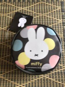 タグ付き　ミッフィー miffy ミニポーチ　ブラウンオータムカラー