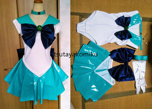  high quality new work Pretty Soldier Sailor Moon * sailor Neptune costume play clothes manner shoes . wig optional 