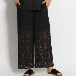 ニコアンド レースワイドパンツ
