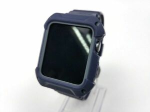 Apple watch 1/2/3用 シリコン フルカバー 交換ベルト 保護バンド ネイビー 42mm