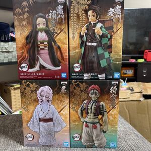 鬼滅の刃、フィギュア。鬼の装、猗窩座、累、絆の装、竈門炭治郎、竈門ねずこ。