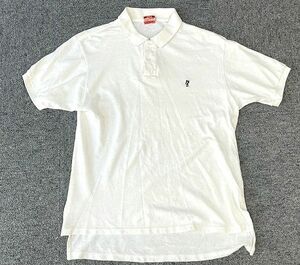 アメリカ 米国製 90's リーバイス LEVI'S ポロシャツ サドルマン ワンポイント ホワイト サイズM [tal-0074]