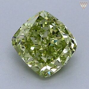 0.7 ct Fancy Intense Yellow Green VS2 Cushion GIA UNDETERMINED 天然 ダイヤモンド ルース 360 商品 動画 DIAMOND EXCHANGE FEDERATION