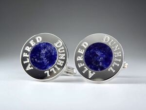  ultimate beautiful Dunhill lapis lazuli silver 925 Alfred Dunhill round cuffs cuff links 