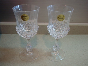  new goods unused France crystal daruk wine glass Cristal darques 2 customer 