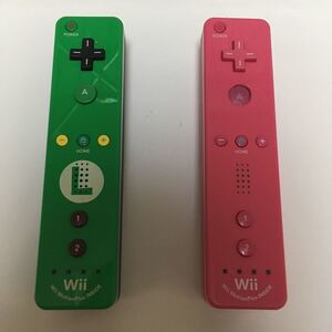 Wiiリモコンプラス ルイージ ピンク 2本セット 動作未確認 ジャンク コントローラー ウィー