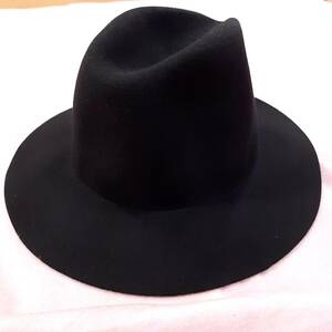 H5* new goods regular price 4190 jpy * fine quality wool 100% felt hat simple standard. soft hat wide‐brimmed hat hat * man and woman use 57.5.M size black black color 