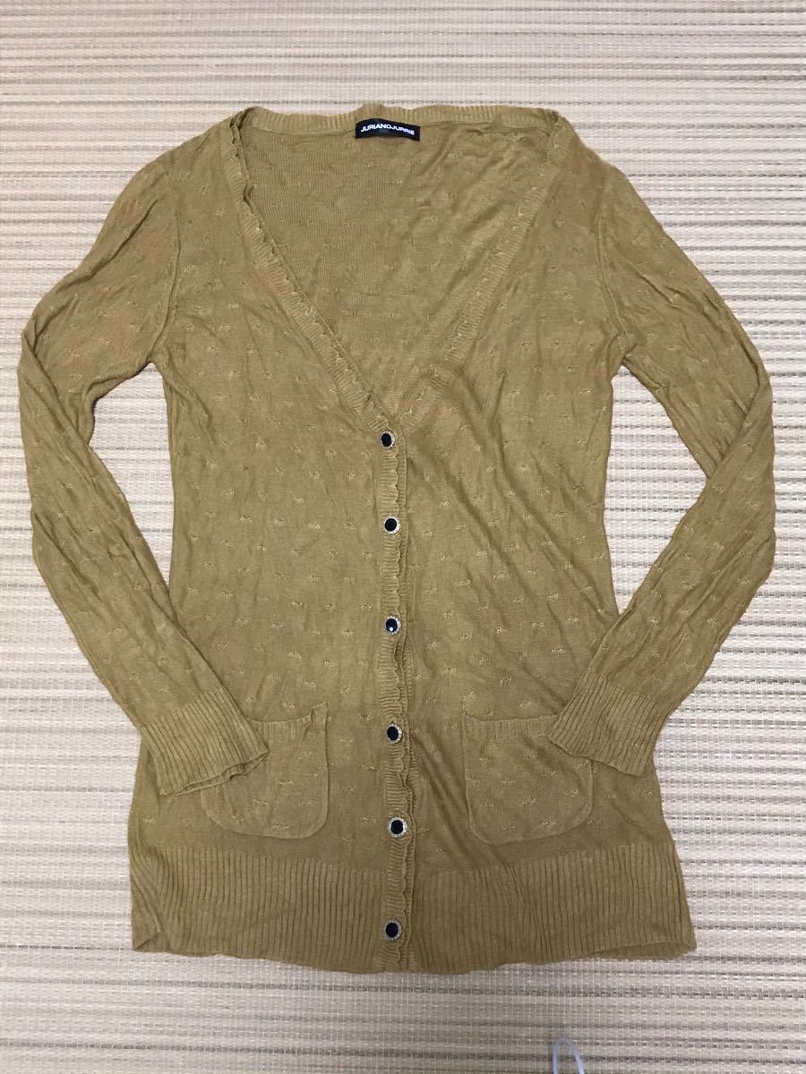 公式の店舗 美品・エンリココベリ・ゴールドのカーディガン 国産品