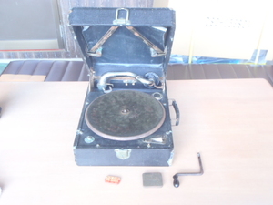[ used ] Junk record Showa Retro antique gramophone 