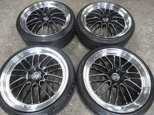 【LEXUS・IS250/300/350・クラウン】レアマイスター20inch・ブラックポリッシュ深リム♪【225/35R20】NITTO・NT555/2017年製・圧巻style♪