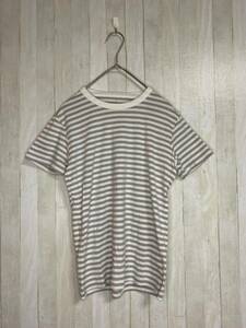  Muji Ryohin * superior article plan * lady's border cotton T-shirt * size L 107-20