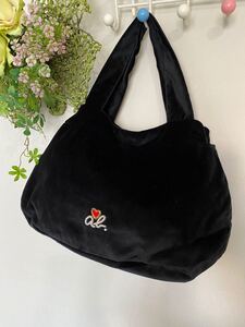 agnes b. ベロアハンドバッグ