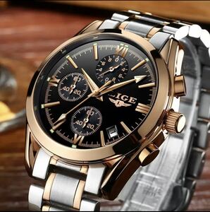 【★最安値★】LIGE メンズ腕時計 メンズ ブランド ミリタリー スポーツウォッチ クォーツ フルスチール All black steel