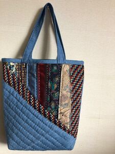 ☆ハンドメイド ネクタイ リサイクル トートバッグ
