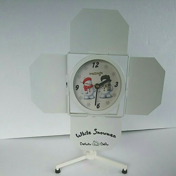 White Snowman スタジオライト型置き時計（ホワイト）
