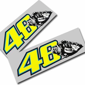 送料無料 Valentino Rossi 46 ART Motorcycle Sticker バレンティーノ・ロッシ ドクター ステッカー デカール 198mm x 58mm 2枚セット