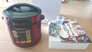 電気圧力鍋 ショップジャパン 家庭用マイコン圧力鍋 炊飯器 #クッキングプロ 圧力鍋レッド 赤 かわいい おしゃれ
