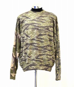 MISTERGENTLEMAN（ミスタージェントルマン ）CAMO MIX SWEAT カモ ミックス スウェット クレイジー迷彩 カモフラージュ 切替 トレーナー L