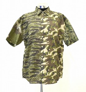 MISTERGENTLEMAN（ミスタージェントルマン ）CAMO S/S MODERN SHIRT MIX カモミックス半袖シャツ リーフ デザート ウッドランド Mr.GENTLE