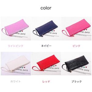 ポーチ クロコダイル調 クロコダイルポーチ スマホケース スマホポーチ クロコダイル風 小物入れ バッグ収納 ミニバッグ 長財布