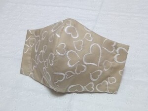 立体インナー ハンドメイド ハート 刺繍生地 ベージュ