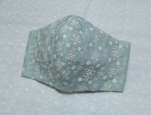 立体インナー ハンドメイド 花柄刺繍 ミント