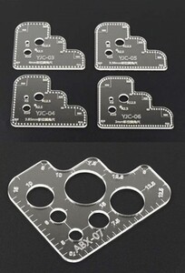 R定規 セット レザークラフト アクリル 切り出し 縁取り 用 型紙