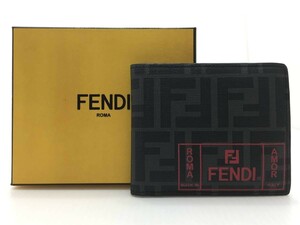 □FENDI フェンディ FFロゴ ウォレット 7M0169 A7SB メンズ 美品□
