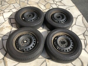 〇YOKOHAMA ラジアルタイヤ 4本セット 鉄ホイール付き　195/65R15 PCD 114.3 5穴 2020年〇