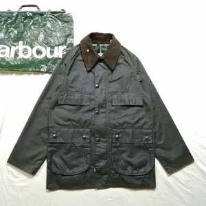 デッドストック◎c34　Barbour bedale 2ワラント　2クラウン　バブアー　ビデイル　　4ポケット　1986 英国製 セージ　4フラップ 乗馬