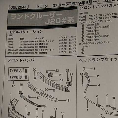 【パーツガイド】　トヨタ　ランドクルーザー　(Ｊ２０＃系)　H19.9～　２０１０年版 【絶版・希少】